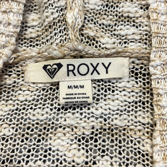 ROXY Cream & Beige Beach Hoodie Sweater, Size M - Picture 5 of 12